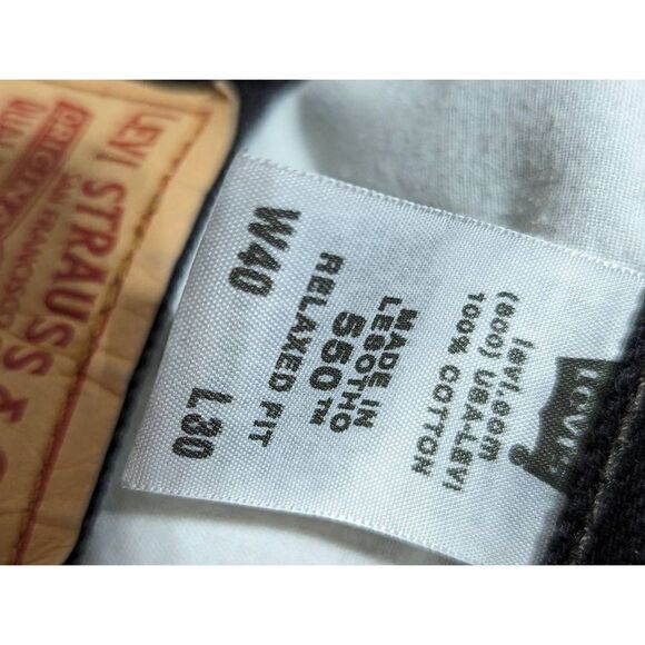 Levi's Men's Black Wash Mid-Rise Straight-Leg 505 Jeans Size 40/30 - Picture 5 of 5
